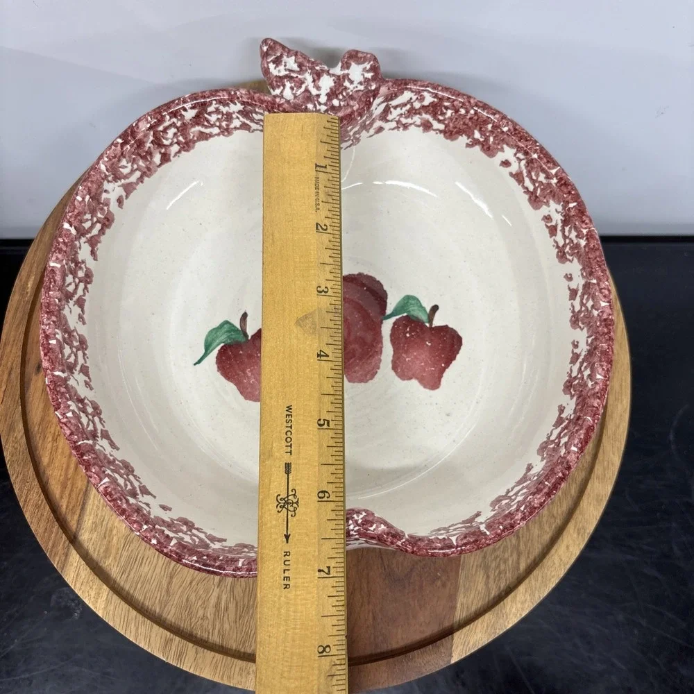 Vintage 1994 NEHER Clay In Motion Pottery Apple Torte Baking Dish With Recipe